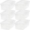 IRIS USA 6-Pack Plastic Storage Bins with Lids, 6 Quart, Shoe Boxes Clear Stackable Containers Organize Shoes Closet Shelves